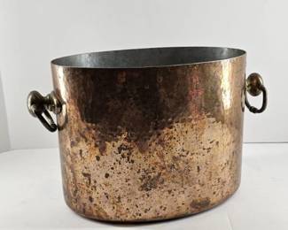 Vtg Williams Sonoma Hammered Copper Double Wine Ice Bucket Cooler Handles France