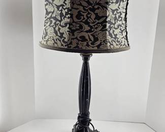 26" Black and White Decorative Lamp