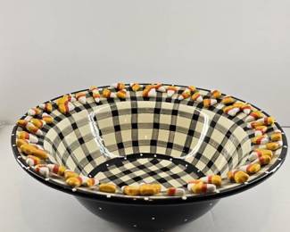 Candy Corn Plaid Bowl