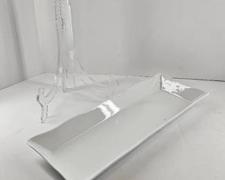 16.5" White Edged Serving Tray