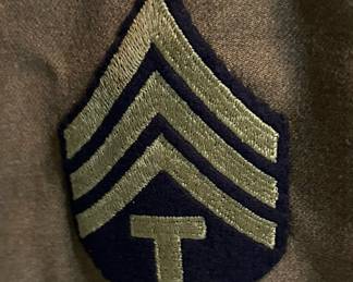 WWII U.S. Ike Jacket with Garrison Cap and Good Conduct Medal (Tech Sergeant Patch)