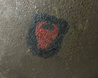 WWII M1 Helmet with Captain Bars and 34th Infantry Division Insignia
