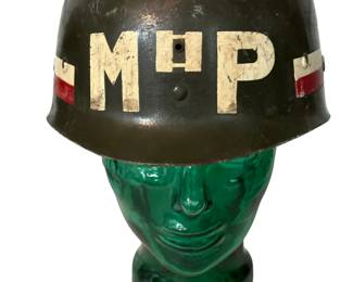 WWII M1 Helmet MP Liner with Captain Bars