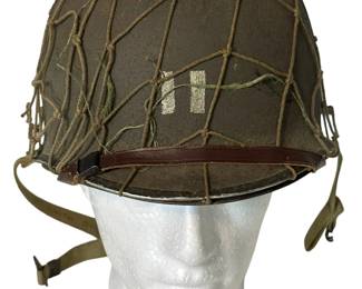 WW2 M1 Helmet with Captains Bar