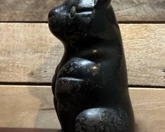 Antique HUBLEY (Albany Foundry #95) Black Cat Cast Iron Doorstop