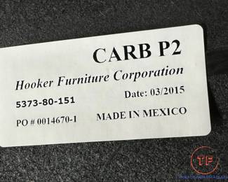 HOOKER FURNITURE Curvy Steel Base Console Table with Travertine Marble Top