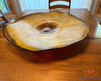 Art Glass Irish Gold Platter Sculpture by JOHN MCDONALD