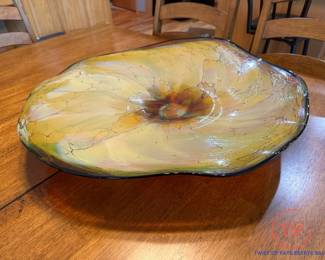 Art Glass Irish Gold Platter Sculpture by JOHN MCDONALD