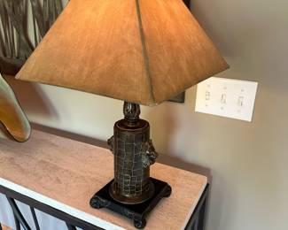 Figural Lion Head Table Lamp