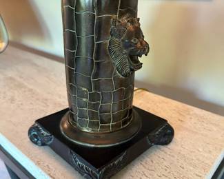 Figural Lion Head Table Lamp