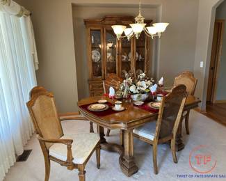 Thomasville Dining Room Set with Cane Back Chairs