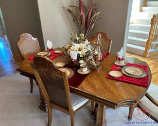 Thomasville Dining Room Set with Cane Back Chairs