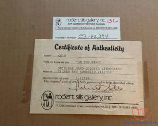 Signed and Numbered Lithograph "On The Wing" by M COLE