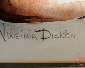 Original Signed Watercolor "Flowers" by VIRGINIA DICKEN