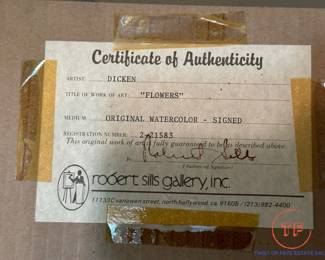 Original Signed Watercolor "Flowers" by VIRGINIA DICKEN