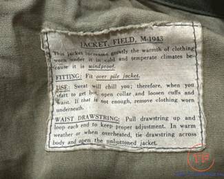 WWII Field Jacket M-1943 with Hood