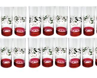 18 Pfaltzgraff Christmas Glasses