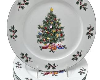 Gibson USA Christmas Tree Dinner Plates