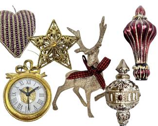 Gold Glitzy Christmas Ornaments