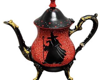 Hand Painted Ornate Metal Teapot