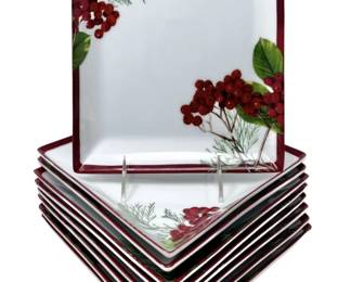 Nine Square Christmas Dinner Plates