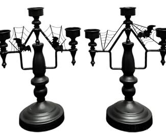 Smooth Metal Halloween Candleabras