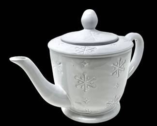 Snowflake Glazed Terracotta Tea Pot