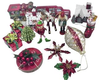 Variety of Red Green Christmas Ornaments