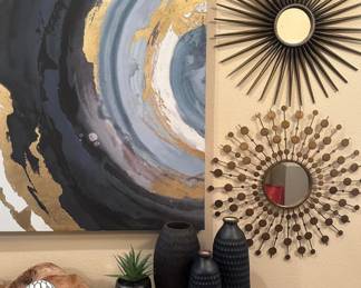 beautiful wall art, pottery new and vintage