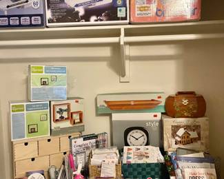 sewing crafting, lot's of yarn and material