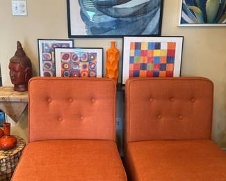 Love these orange chairs new from Wayfair!