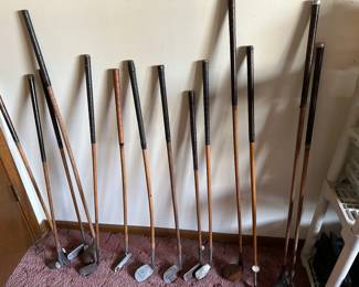 Vintage, wood, golf clubs
