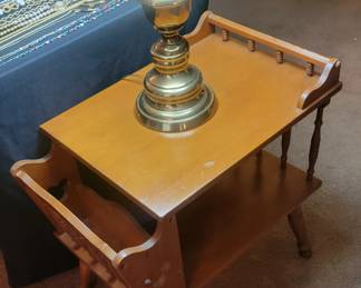 Maple End table with Magazine Rack