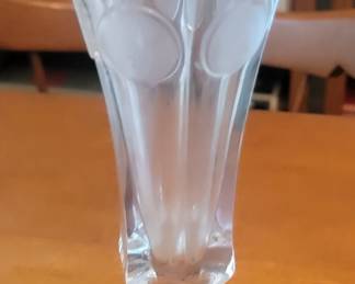 Fosteria  Crystal Coin Footed Vase Vintage