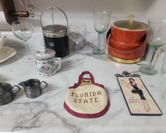 Vintage Red Ice Bucket 