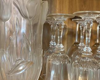 crystal tulip vase - Crystal D'arques longchamp lead crystal wine glasses