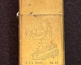 Solid Brass U.S.S. Dixon AS-37 Zippo lighter