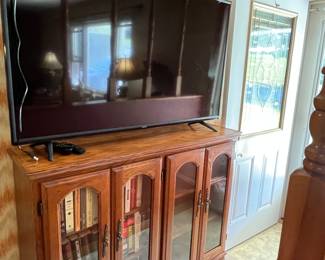 Vizio smart TV - oak bookcase