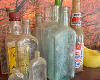 assorted vintage/antique bottles