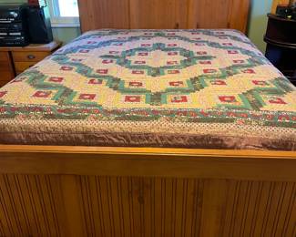 Queen sized pine bed