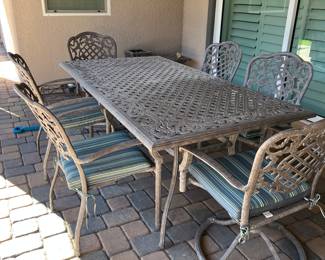 9 piece patio set with cushions