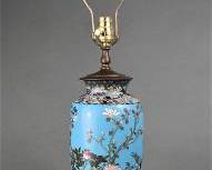 Fine Japanese Meiji Era Large Cloisonne Vase mounted as a Lamp
