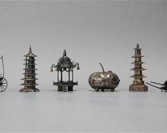 Six Assorted Chinese Export Silver Articles
