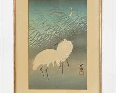 Ohara Koson HERONS IN REEDS Japanese Woodblock Print
