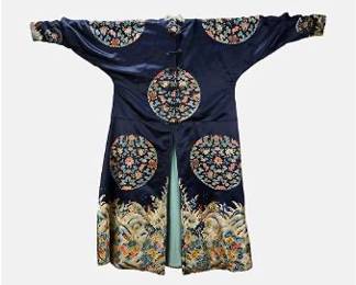 Antique 19thC Chinese Manchu Ladies Semiformal Court Surcoat Kunfu
