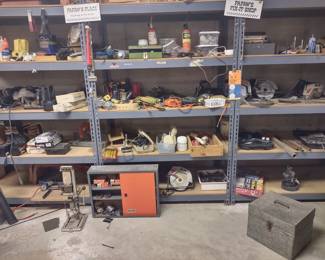 Electric or battery operated saws, drills, tools