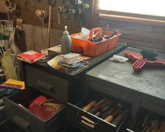 Heavy Duty Metal Cabinet full of tools