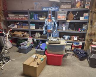 Christmas decor, exercise equipment, Stereos & Speakers, tools, misc