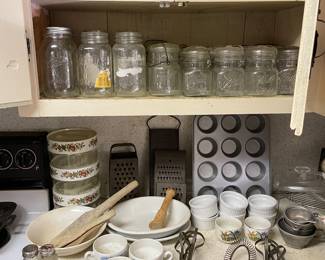Antique jars, vintage kitchen