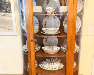 Vintage bow front china cabinet